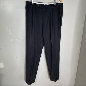 Canali  37x31 Gray 100% Wool Plaid Pleated Cuffed‎ Mens Dress Pants